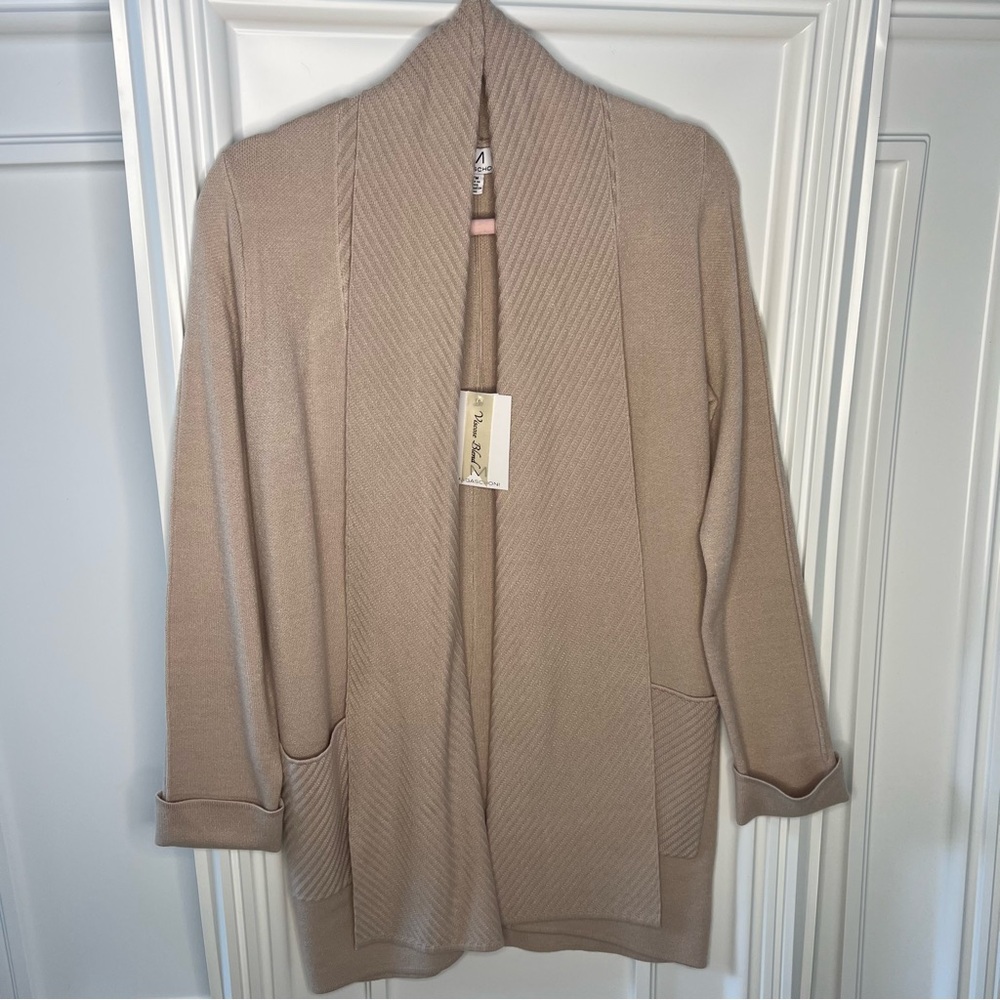 Magaschoni Beige Women's Cardigan, Size: M